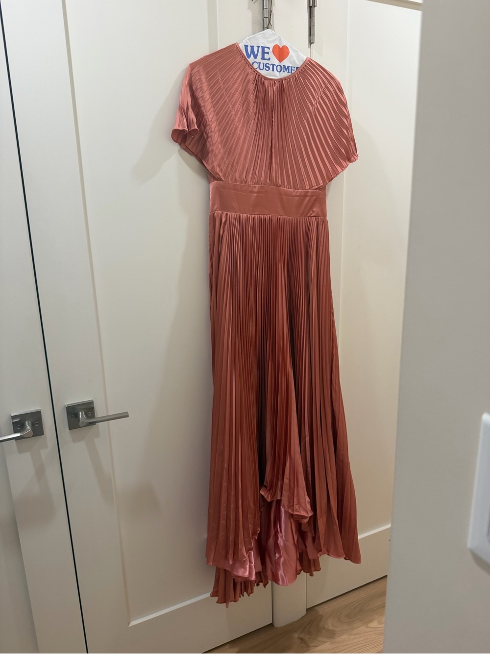 Mac Duggal Rust Pleated Maxi Dress